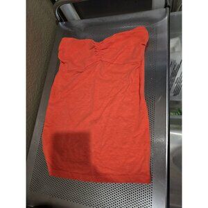 Rue 21 Orange Strapless Shirt Y2K Vintage Fitted Women's Small Stretchy